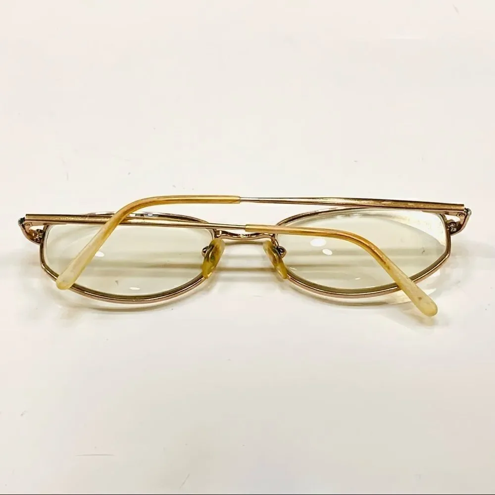 Sferoflex Eyeglasses Frames 53-17-130 Made In Italy Gold Women's Full Rim Flex